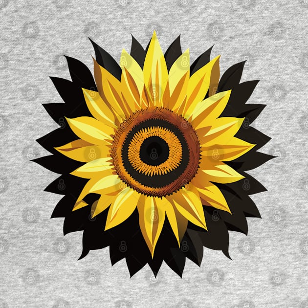 Blooming Sunflower: Floral Generative Art by linann945